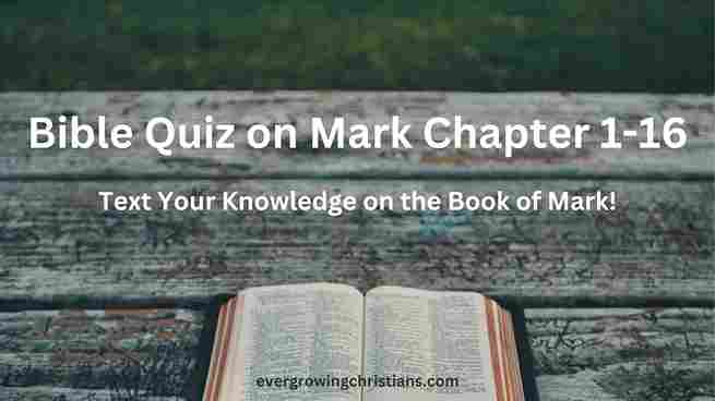 100 Bible Quiz on Mark Chapter 1-16 (Gospel of Mark Quiz by Chapter Multiple Choice Questions and Answers) Bible Quiz on Mark Chapter 1-16