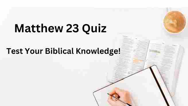 Matthew 23 Quiz