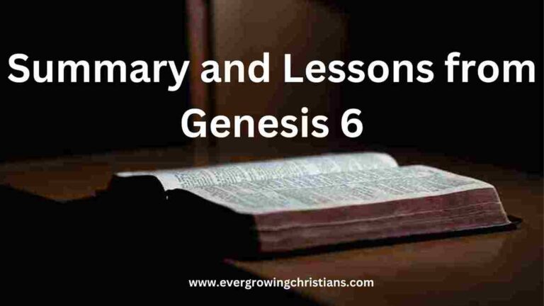 Lessons from Genesis 6 Summary