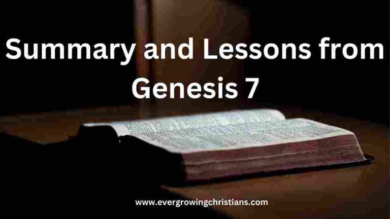 Lessons from Genesis 7 Summary