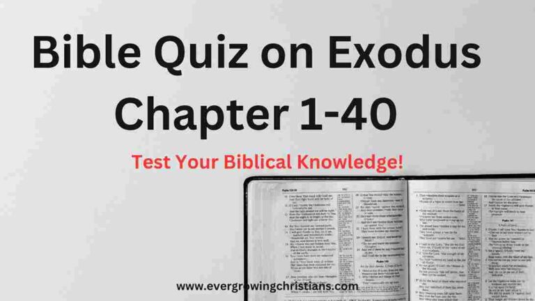 100 Comprehensive Bible Quiz on Exodus Chapter 1-40 (Book of Exodus Quiz by Chapter Multiple Choice Questions and Answers) Bible Quiz on Exodus Chapter 1-40
